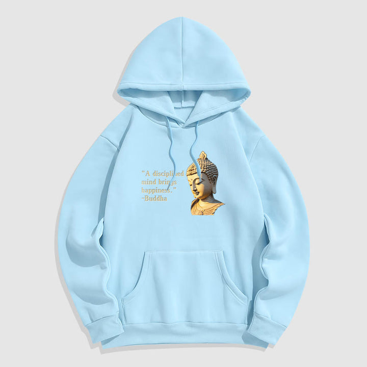 Buddha Stones Un esprit discipliné apporte le bonheur Sweat à capuche en polyester doublé polaire