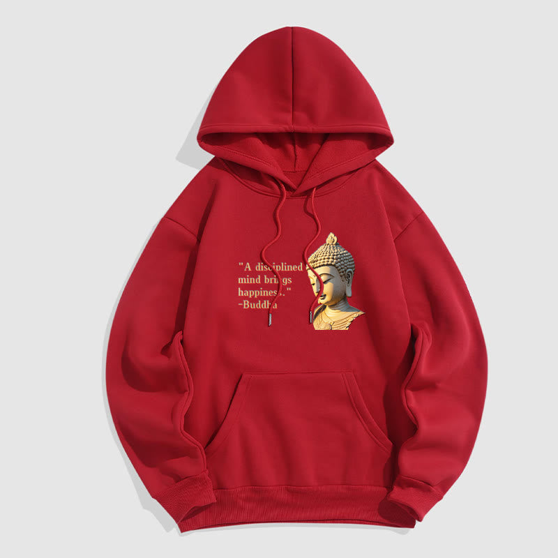 Buddha Stones Un esprit discipliné apporte le bonheur Sweat à capuche en polyester doublé polaire