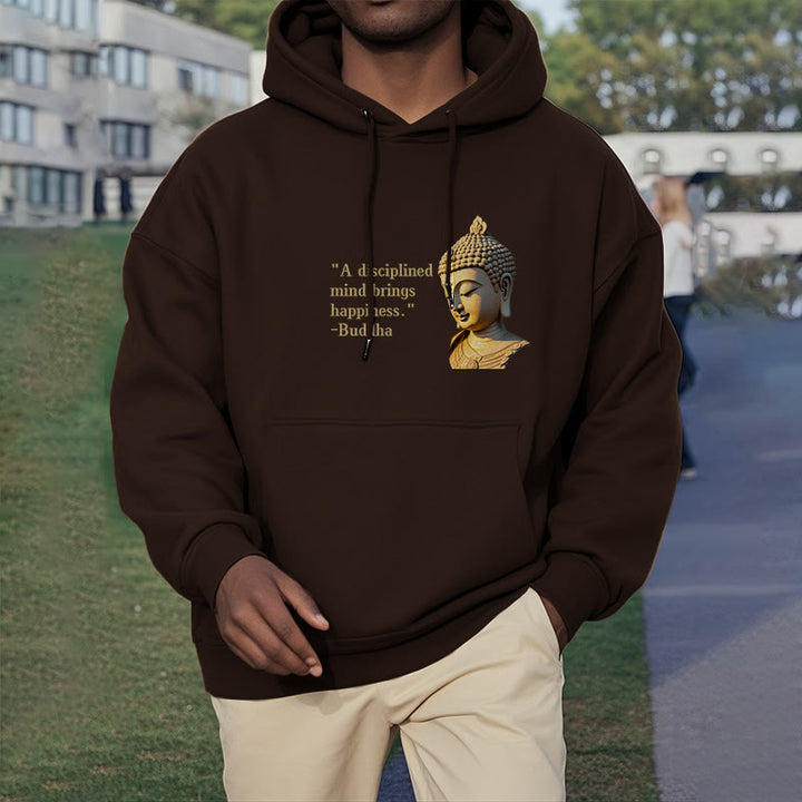 Buddha Stones Un esprit discipliné apporte le bonheur Sweat à capuche en polyester doublé polaire