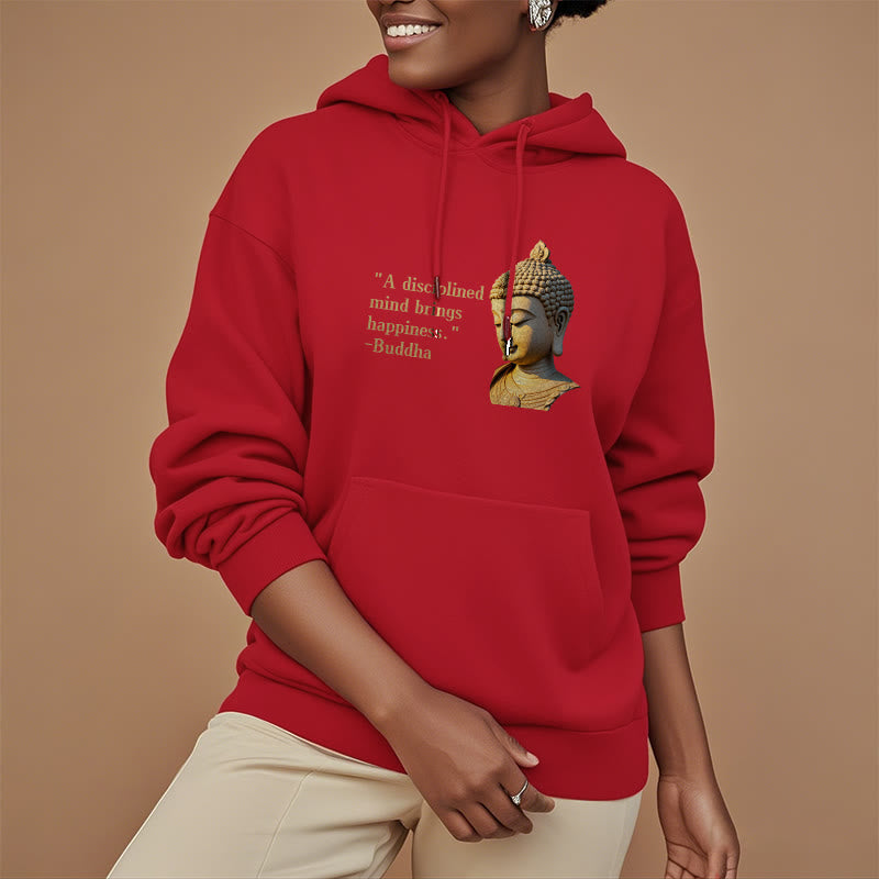 Buddha Stones Un esprit discipliné apporte le bonheur Sweat à capuche en polyester doublé polaire