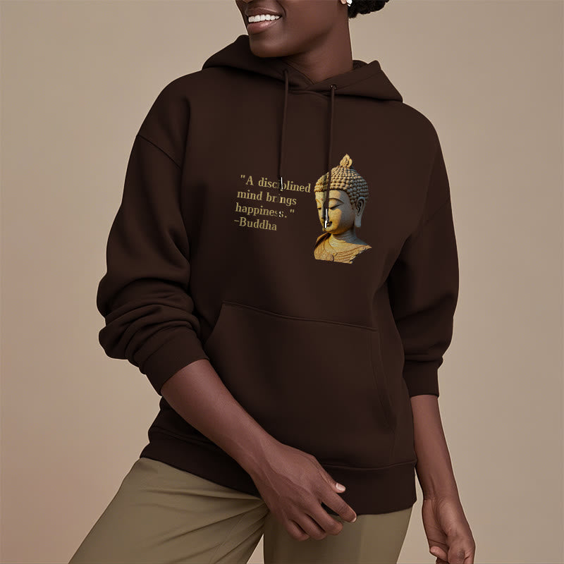 Buddha Stones Un esprit discipliné apporte le bonheur Sweat à capuche en polyester doublé polaire