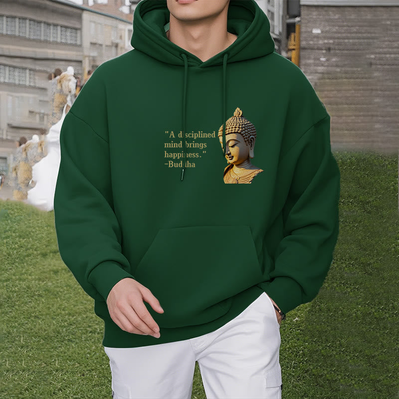 Buddha Stones Un esprit discipliné apporte le bonheur Sweat à capuche en polyester doublé polaire