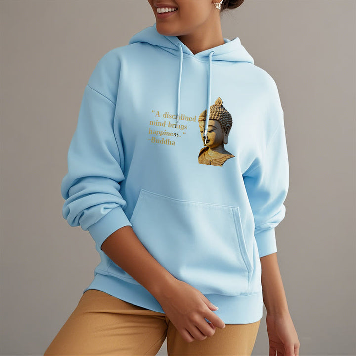 Buddha Stones Un esprit discipliné apporte le bonheur Sweat à capuche en polyester doublé polaire
