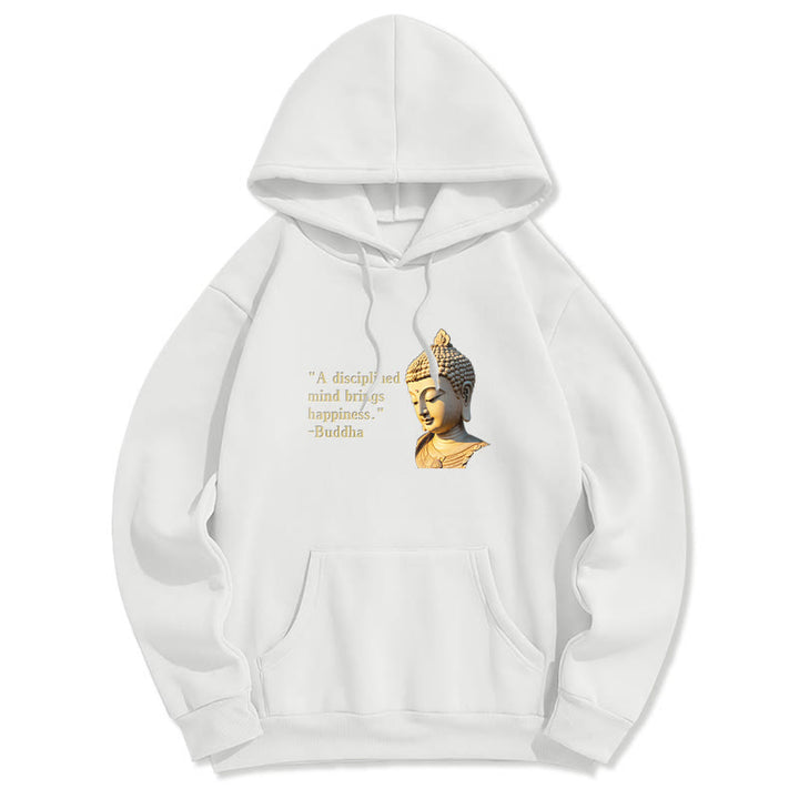 Buddha Stones Un esprit discipliné apporte le bonheur Sweat à capuche en polyester doublé polaire