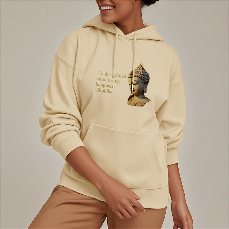 Buddha Stones Un esprit discipliné apporte le bonheur Sweat à capuche en polyester doublé polaire