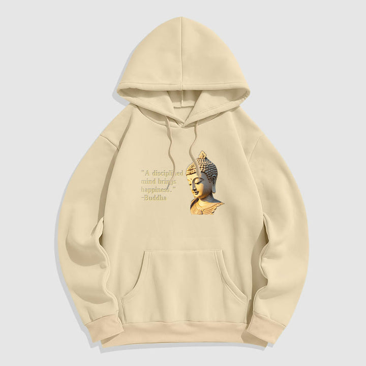 Buddha Stones Un esprit discipliné apporte le bonheur Sweat à capuche en polyester doublé polaire