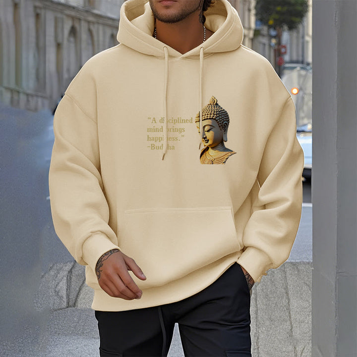 Buddha Stones Un esprit discipliné apporte le bonheur Sweat à capuche en polyester doublé polaire