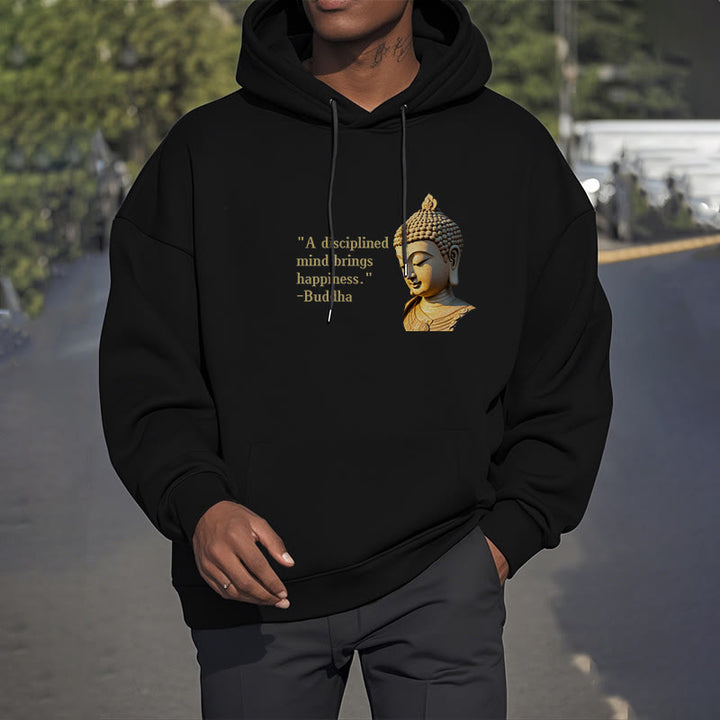 Buddha Stones Un esprit discipliné apporte le bonheur Sweat à capuche en polyester doublé polaire