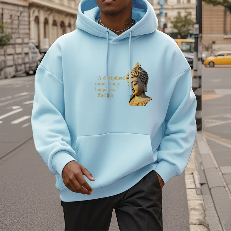 Buddha Stones Un esprit discipliné apporte le bonheur Sweat à capuche en polyester doublé polaire