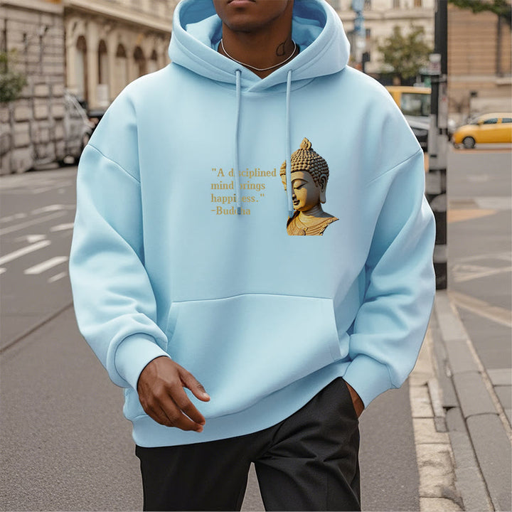 Buddha Stones Un esprit discipliné apporte le bonheur Sweat à capuche en polyester doublé polaire