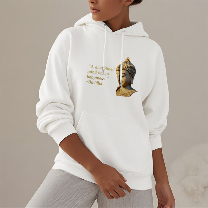 Buddha Stones Un esprit discipliné apporte le bonheur Sweat à capuche en polyester doublé polaire