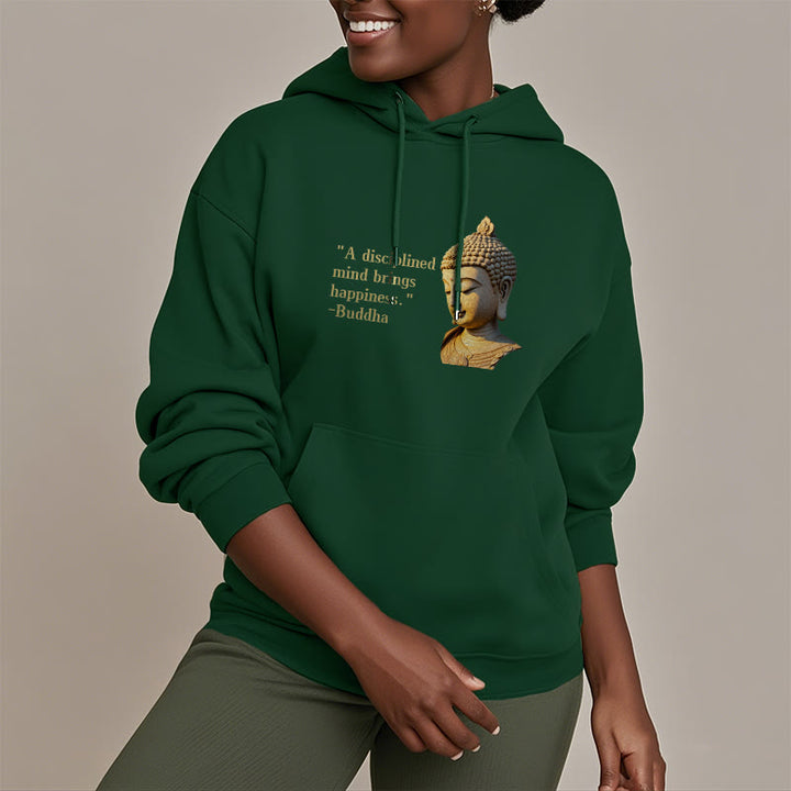 Buddha Stones Un esprit discipliné apporte le bonheur Sweat à capuche en polyester doublé polaire