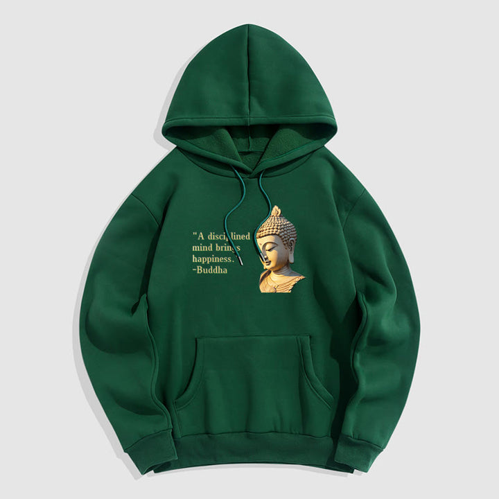 Buddha Stones Un esprit discipliné apporte le bonheur Sweat à capuche en polyester doublé polaire