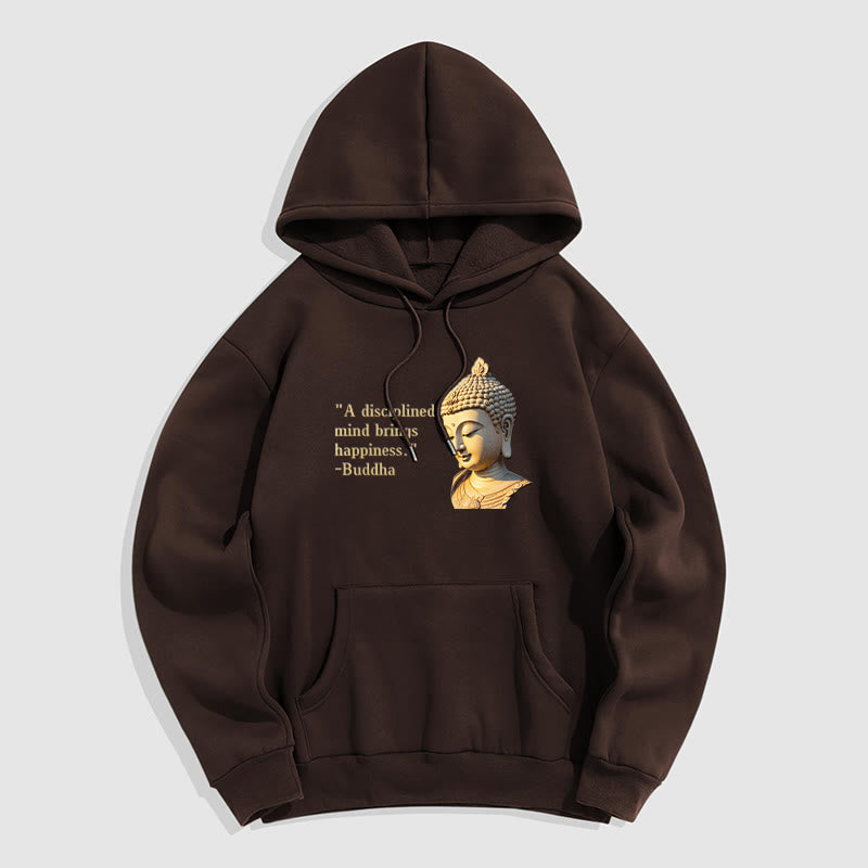 Buddha Stones Un esprit discipliné apporte le bonheur Sweat à capuche en polyester doublé polaire