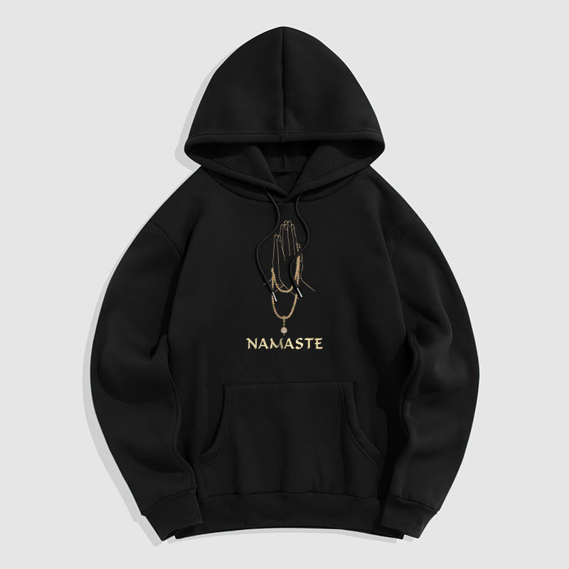 Sweat à capuche doublé en polaire polyester Buddha Stones NAMASTE