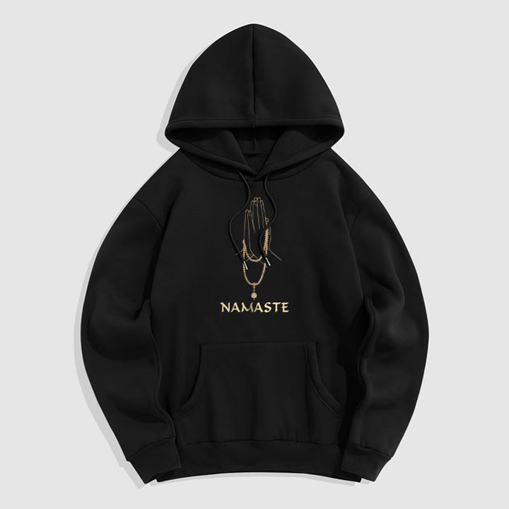 Sweat à capuche doublé en polaire polyester Buddha Stones NAMASTE