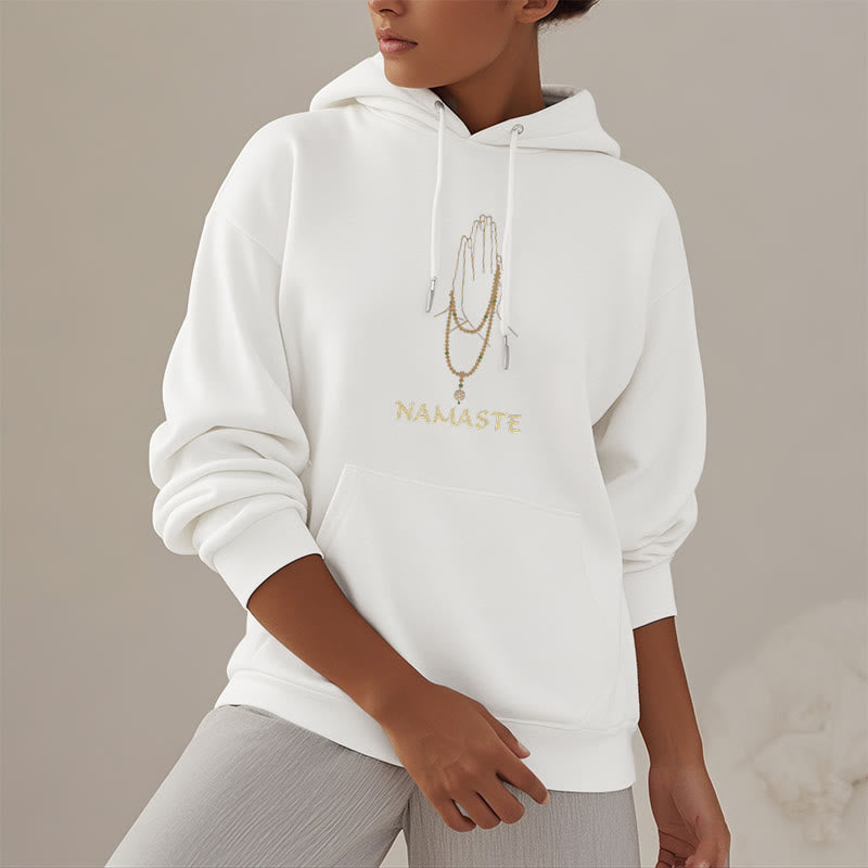 Sweat à capuche doublé en polaire polyester Buddha Stones NAMASTE