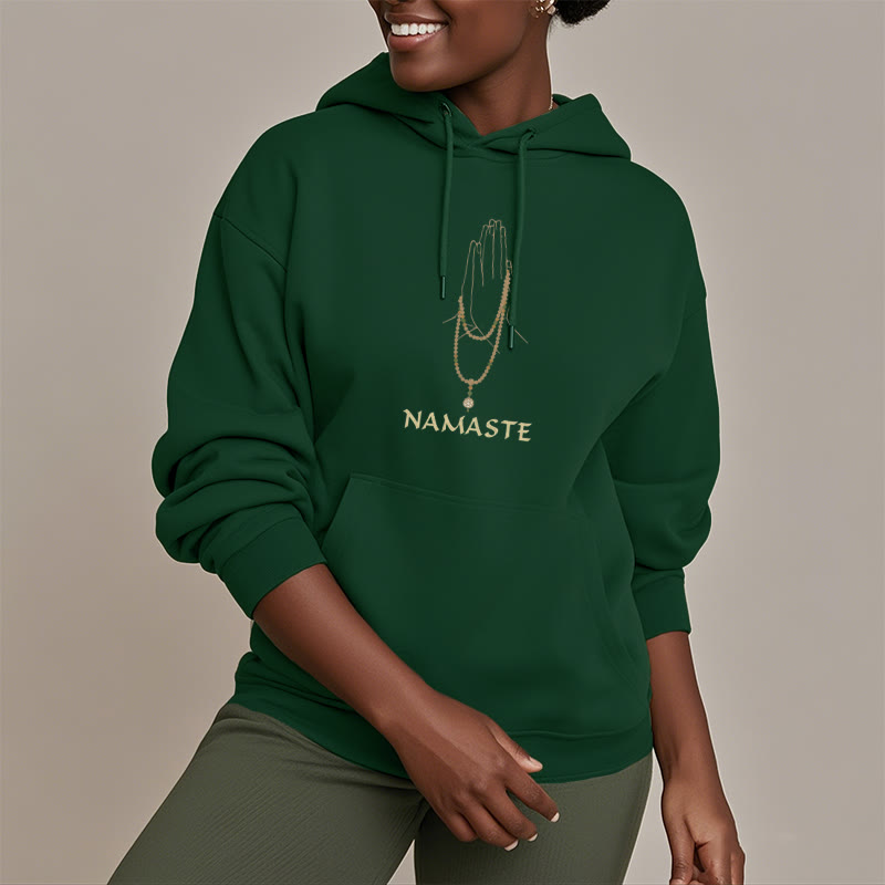 Sweat à capuche doublé en polaire polyester Buddha Stones NAMASTE