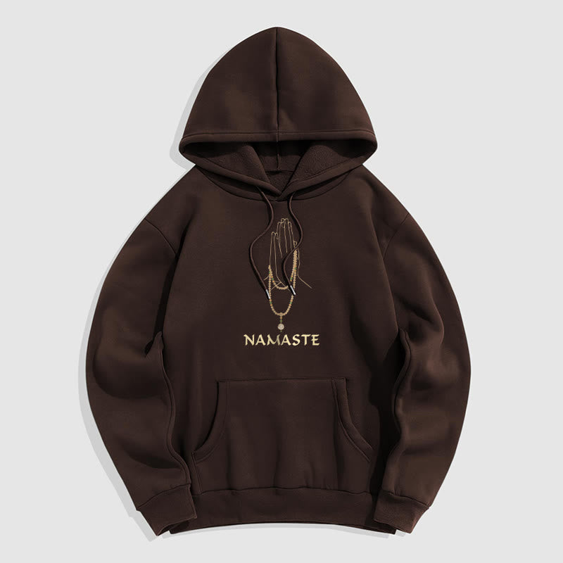 Sweat à capuche doublé en polaire polyester Buddha Stones NAMASTE