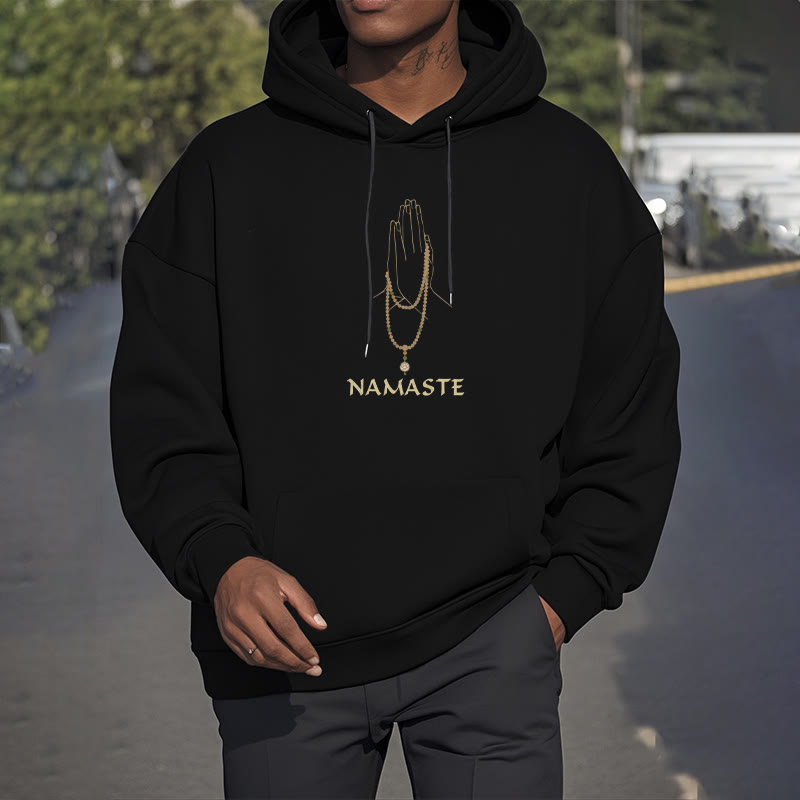 Sweat à capuche doublé en polaire polyester Buddha Stones NAMASTE