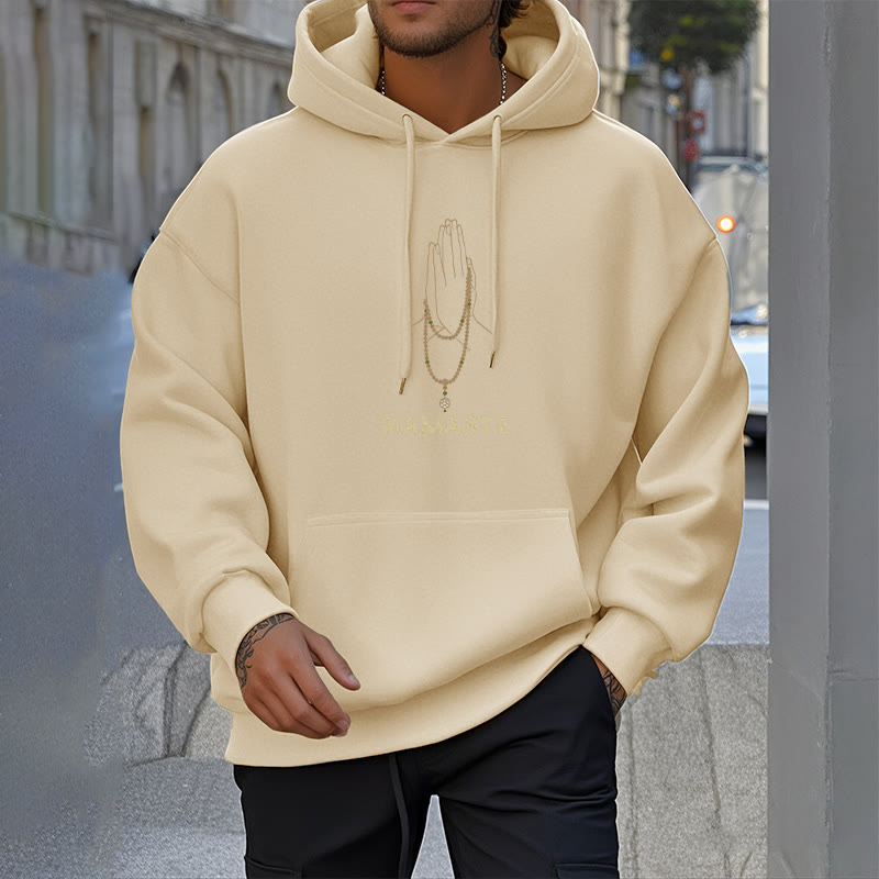 Sweat à capuche doublé en polaire polyester Buddha Stones NAMASTE