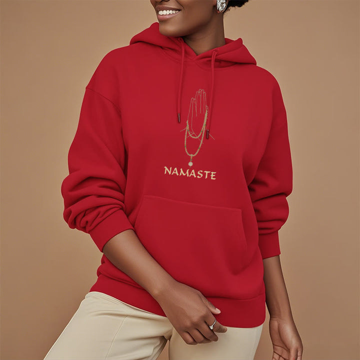 Sweat à capuche doublé en polaire polyester Buddha Stones NAMASTE