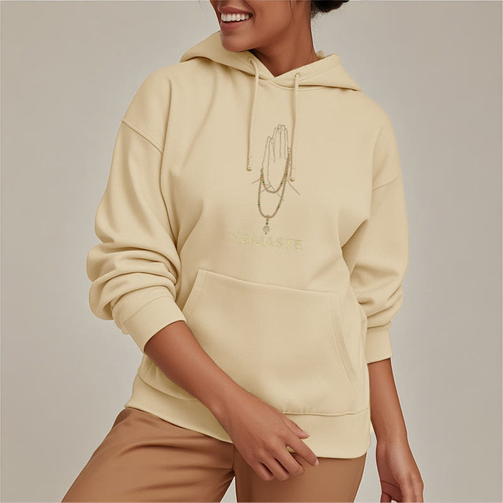 Sweat à capuche doublé en polaire polyester Buddha Stones NAMASTE