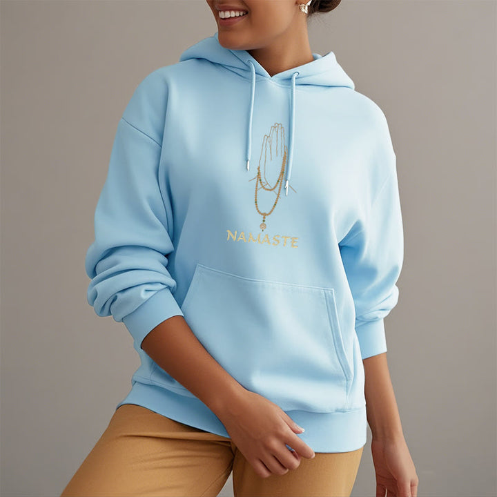 Sweat à capuche doublé en polaire polyester Buddha Stones NAMASTE