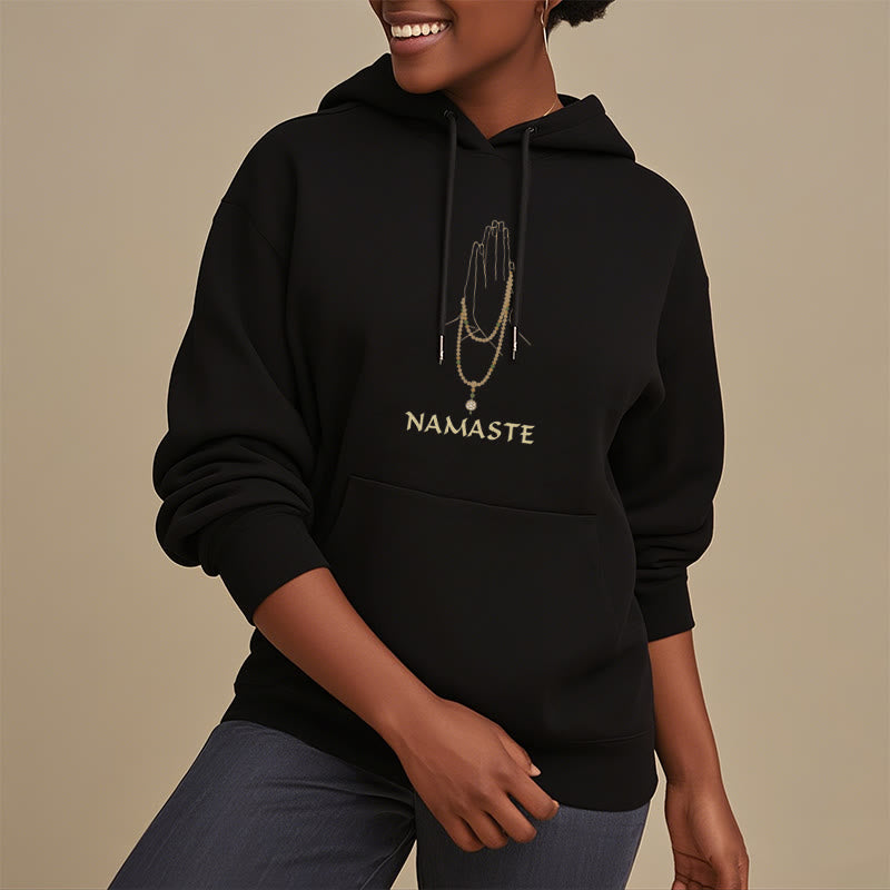 Sweat à capuche doublé en polaire polyester Buddha Stones NAMASTE