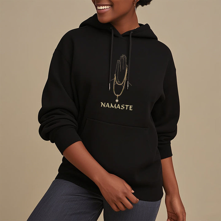 Sweat à capuche doublé en polaire polyester Buddha Stones NAMASTE