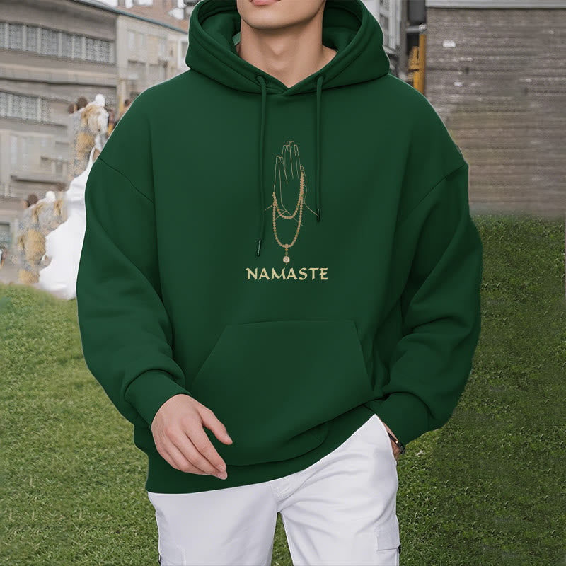 Sweat à capuche doublé en polaire polyester Buddha Stones NAMASTE