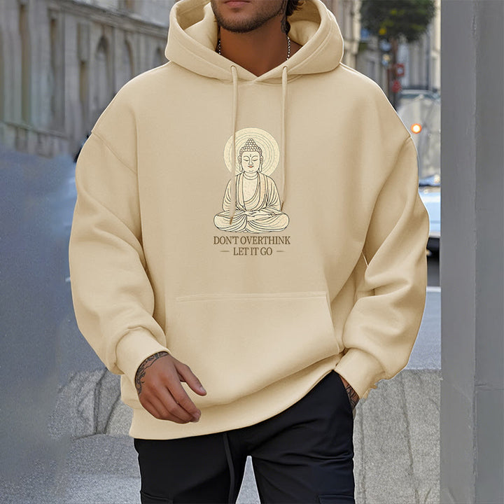 Buddha Stones Ne réfléchissez pas trop Laissez-le aller Bouddha Sweat à capuche doublé en polaire polyester