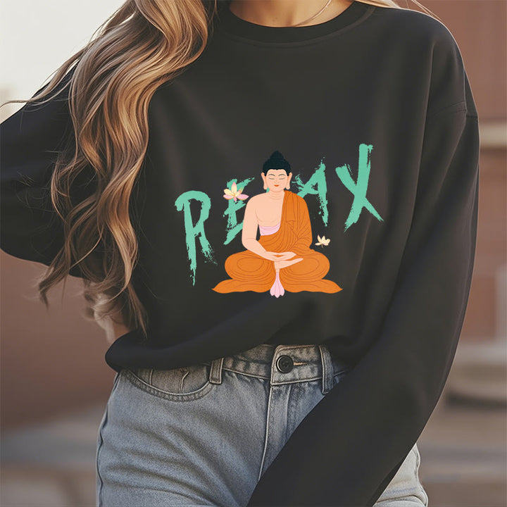 Sweat-shirt doublé polaire Buddha Buddha Stones RELAX Buddha