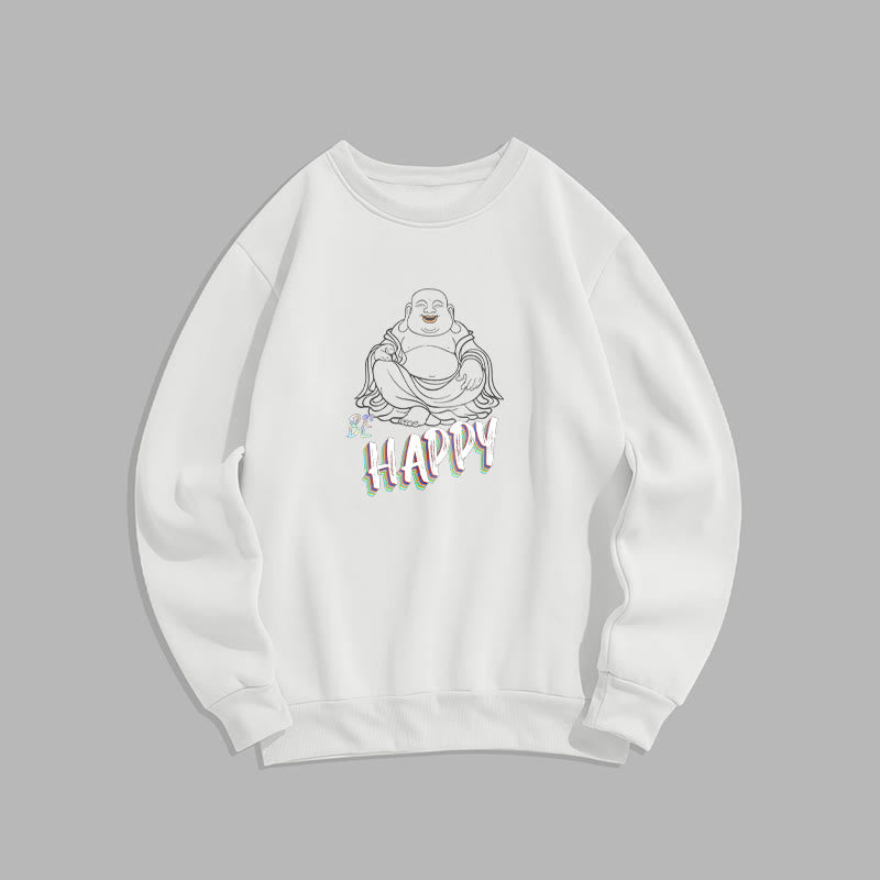 Sweat-shirt doublé polaire Bouddha rieur BE HAPPY Buddha Stones