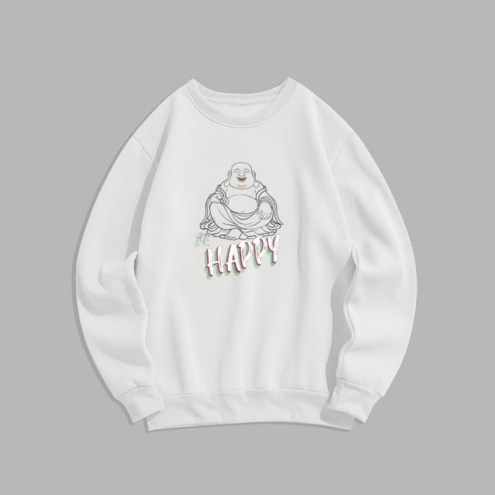 Sweat-shirt doublé polaire Bouddha rieur BE HAPPY Buddha Stones