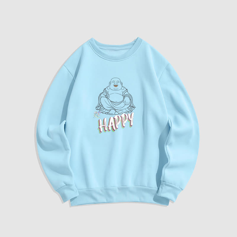 Sweat-shirt doublé polaire Bouddha rieur BE HAPPY Buddha Stones