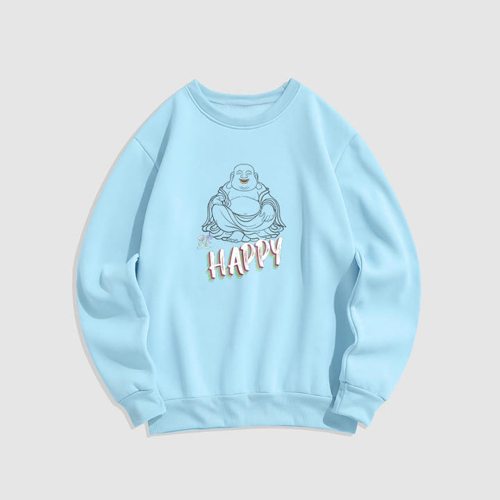 Sweat-shirt doublé polaire Bouddha rieur BE HAPPY Buddha Stones