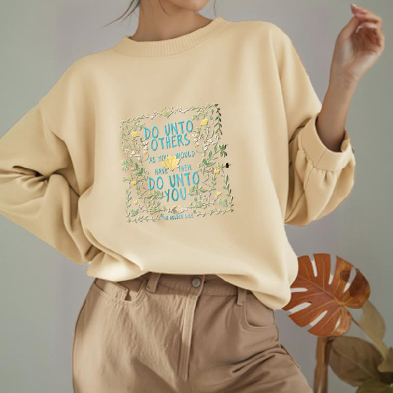 Sweat-shirt en polyester doublé polaire Buddha Stones The Golden Rule Lotus