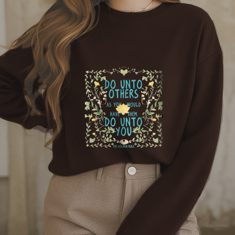 Sweat-shirt en polyester doublé polaire Buddha Stones The Golden Rule Lotus