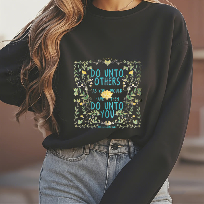 Sweat-shirt en polyester doublé polaire Buddha Stones The Golden Rule Lotus