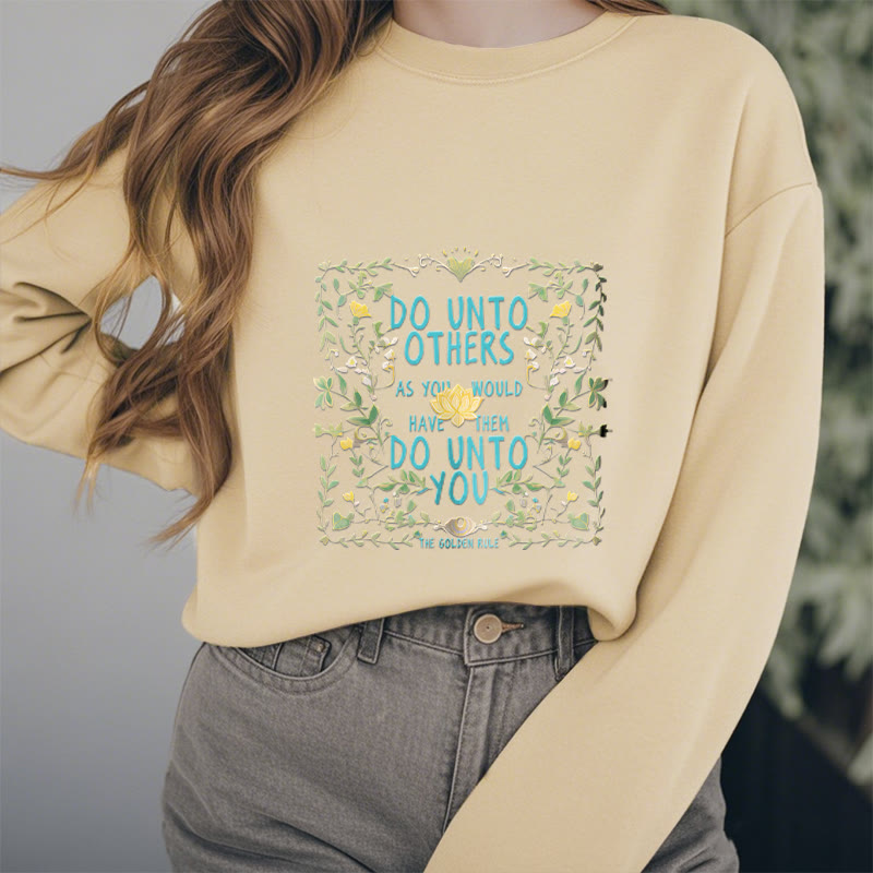 Sweat-shirt en polyester doublé polaire Buddha Stones The Golden Rule Lotus