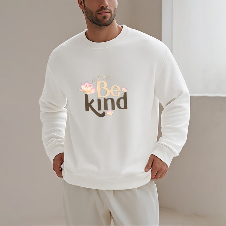 Sweat-shirt à col rond doublé en polaire Buddha Stones BE KIND