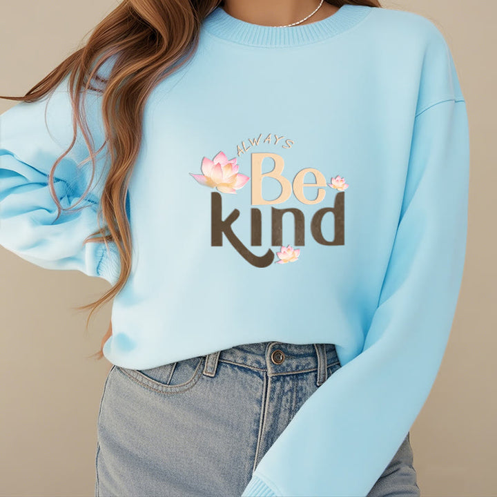 Sweat-shirt à col rond doublé en polaire Buddha Stones BE KIND