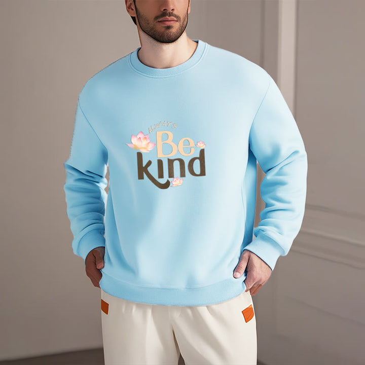 Sweat-shirt à col rond doublé en polaire Buddha Stones BE KIND