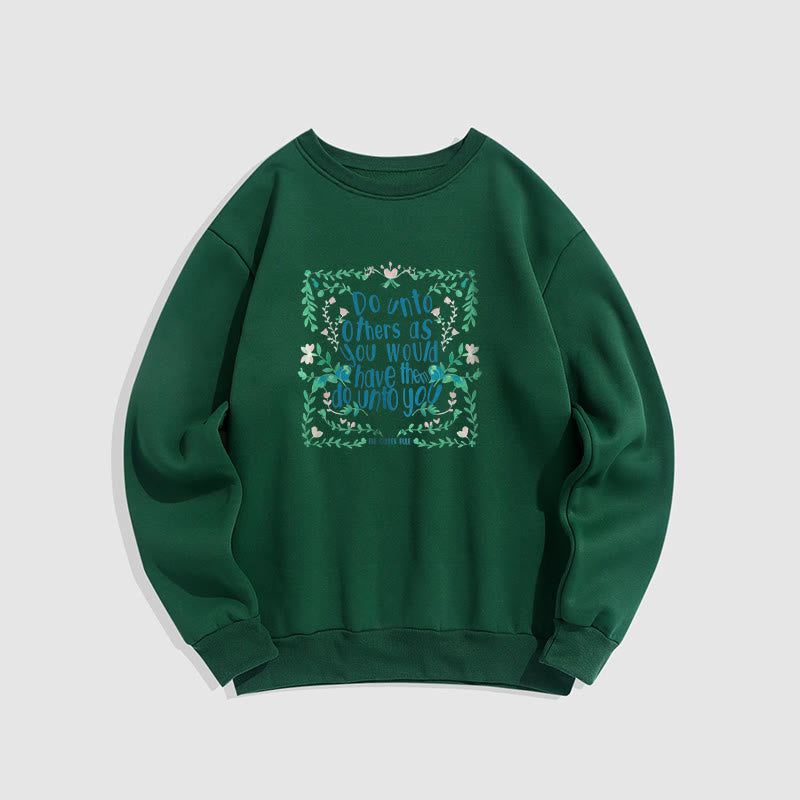 Sweat-shirt à col rond doublé en polaire Buddha Stones The Golden Rule