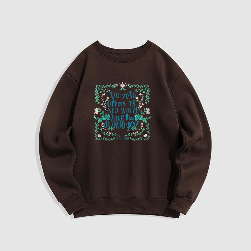 Sweat-shirt à col rond doublé en polaire Buddha Stones The Golden Rule