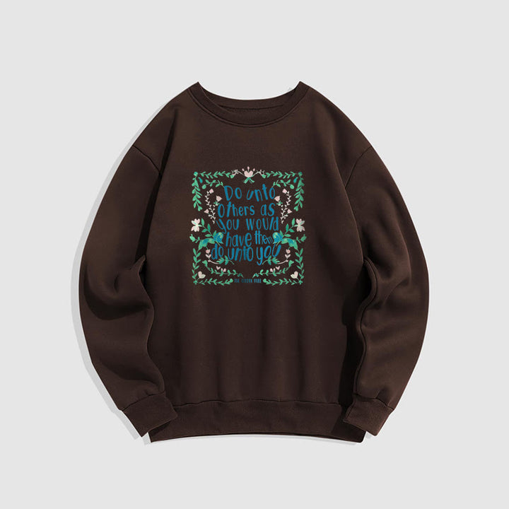 Sweat-shirt à col rond doublé en polaire Buddha Stones The Golden Rule