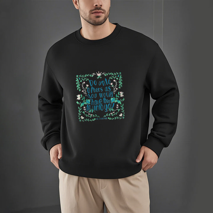 Sweat-shirt à col rond doublé en polaire Buddha Stones The Golden Rule