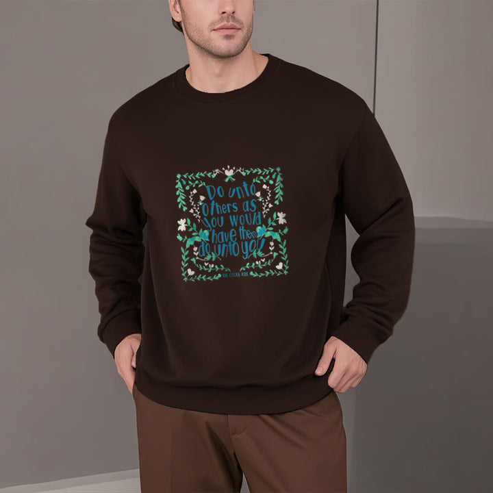 Sweat-shirt à col rond doublé en polaire Buddha Stones The Golden Rule