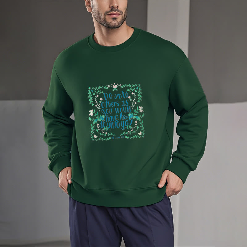 Sweat-shirt à col rond doublé en polaire Buddha Stones The Golden Rule